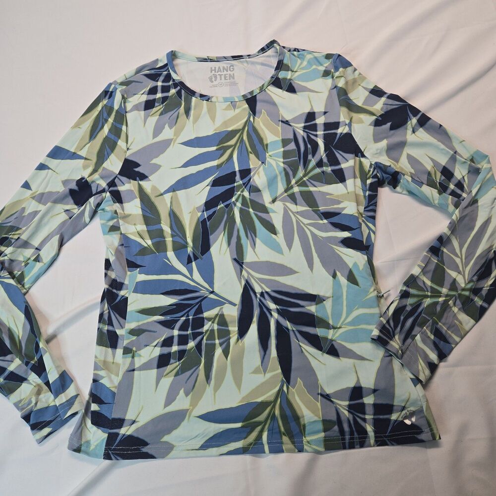 Hang Ten Surf Shirt Womens M Long Sleeve Island Tee Surfing Resort Athleisure